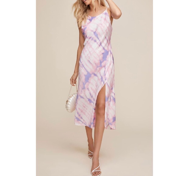 NWT ASTR Bias Cut Sleeveless Satin Midi Dress XS - Picture 3 of 9